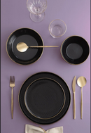 ACAR NORDIC TREND BLACK Yemek takımı 6 kişilik 24 parça