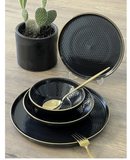 ACAR NORDIC TREND BLACK Yemek takımı 6 kişilik 24 parça