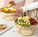 TREND HOME BOWL Gold metal standlı poreselen servis tabağı 23 cm