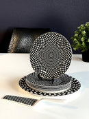 TREND HOME Pasta seti siyah beyaz noktalı 8 parça