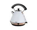SCHÄFER RETRO Bouilloire 1,7 litre BLANC doré SCHÄFER RETRO Su Isıtıcısı 1,7 litre beyaz altın SCHÄFER RETRO Wasserkocher 1,7 Liter weiß gold