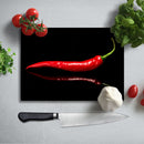 BELLART - Kırmızı biber Uv Baskılı Cam Kesme Tablası 35×25 cm