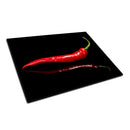 BELLART - Kırmızı biber Uv Baskılı Cam Kesme Tablası 35×25 cm