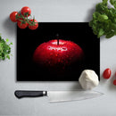 BELLART - Kırmızı elma Uv Baskılı Cam Kesme Tablası 35×25 cm