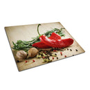 BELLART -  Fındıklı kırmızı Biber Uv Baskılı Cam Kesme Tablası 35×25 cm