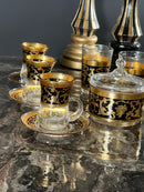 TREND HOME ORIENT GOLD Şekerlikli 12'li Bardak Seti 20 parça