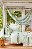 KARACA HOME NADIA ensemble de linge de lit en cotton satiné vert avec couvre-lit jacquard 2 personnes - Bella-Home: art de la table, verrerie, trousseau de mariée, décoration
