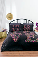 ÖZDILEK LOVE BOUQUET Parure de lit renforcé 1 personne ÖZDILEK LOVE BOUQUET Siyah Tek kişilik ranforce nevresim takımı ÖZDILEK LOVE BOUQUET Kinderbettwäschegarnitur 1 Person