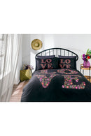 ÖZDILEK LOVE BOUQUET Parure de lit renforcé 1 personne ÖZDILEK LOVE BOUQUET Siyah Tek kişilik ranforce nevresim takımı ÖZDILEK LOVE BOUQUET Kinderbettwäschegarnitur 1 Person
