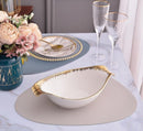 TREND HOME BOWL  Beyaz/gold  poreselen derin servis tabağı 32 cm