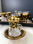 TREND HOME ORIENT GOLD Şekerlikli 12'li Bardak Seti 20 parça