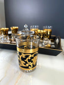TREND HOME ORIENT GOLD Şekerlikli 12'li Bardak Seti 20 parça