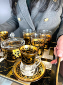 TREND HOME ORIENT GOLD Şekerlikli 12'li Bardak Seti 20 parça