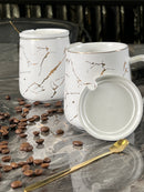 TREND HOME COLLECTION 2'li kapaklı kupa 6 parça beyaz