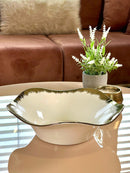 TREND HOME FLORA porselen servis tabağı beyaz/altın