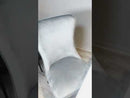 ZEN yemek odası salon sandalyesi - Krem kumaş kadife - Altın metal ayak