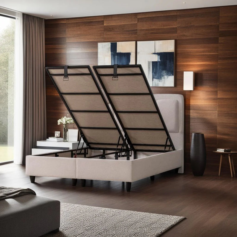 MILAN Lit coffre, Tête de lit et Matelas - Bella Home