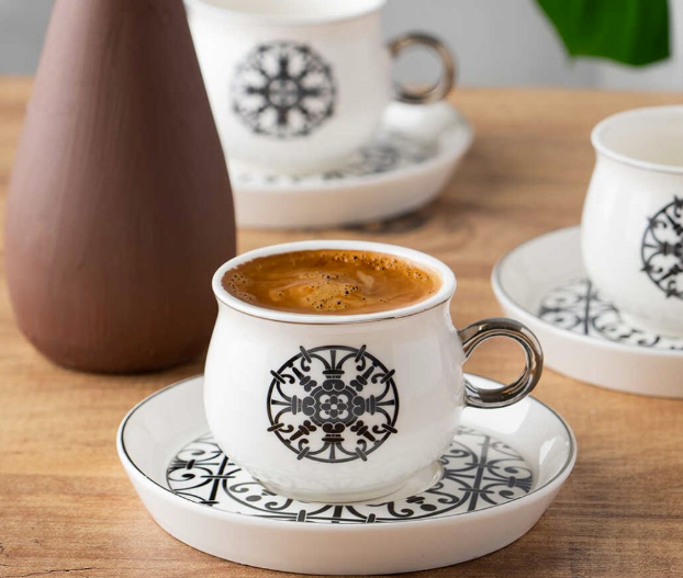 ACAR ROXANA Set bestehend aus 6 Kaffeetassen aus Porzellan