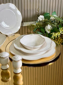 ZELLERFELD ROSA Blanc avec liseré doré Service de table 27 pièces 6 personnes - Bella Home