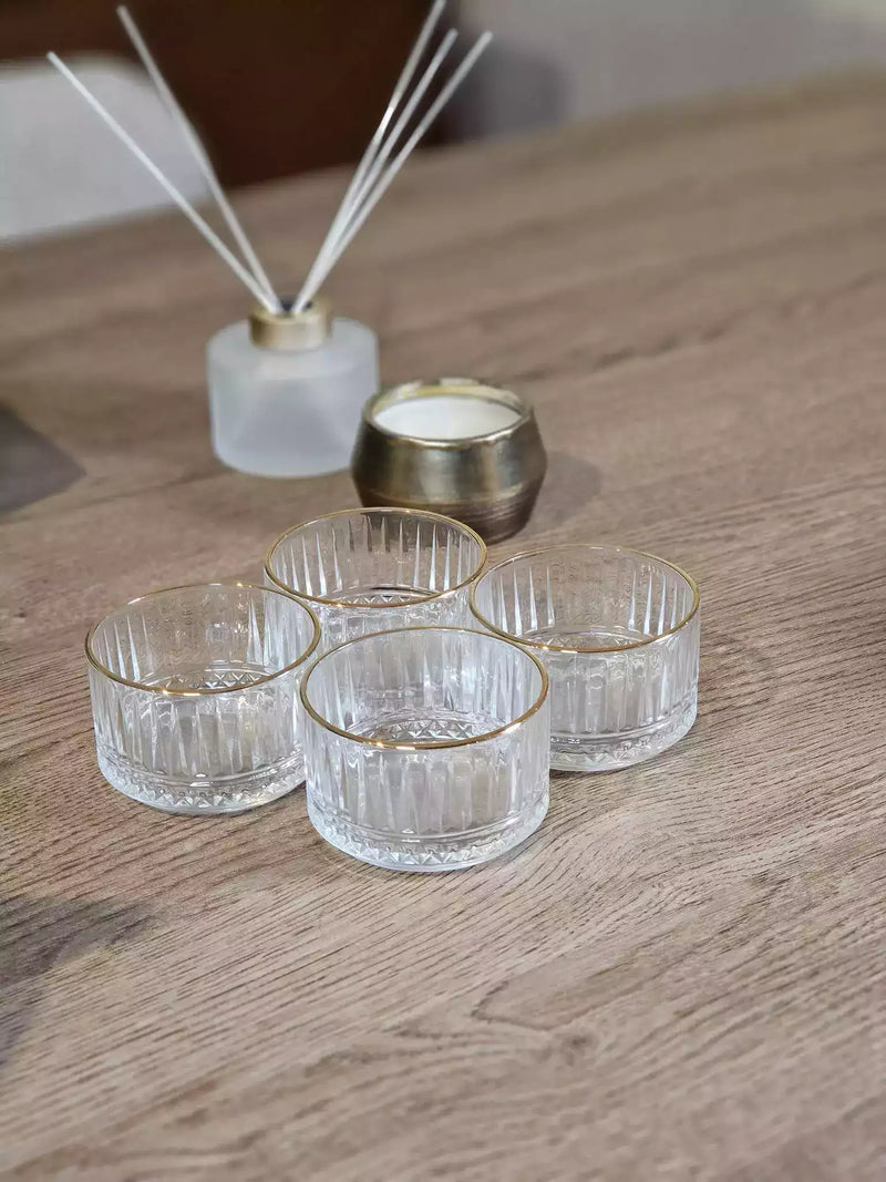 TREND HOME ROYAL GLASS Set mit 4 Aperitifbechern aus goldenem Glas