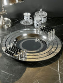 Dikdörtgen 2'li set gümüş servis tepsi