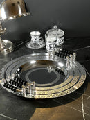 Dikdörtgen 2'li set gümüş servis tepsi