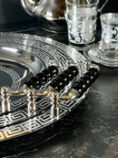 Dikdörtgen 2'li set gümüş servis tepsi