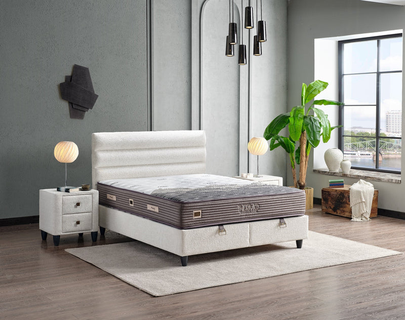 THERMO REGULATE Lit coffre, Tête de lit et Matelas - Bella Home