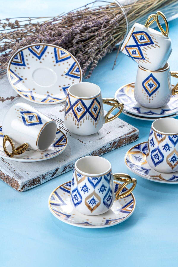 ACAR DIOR BLUE Kaffeetassen aus Porzellan 6 Pers.