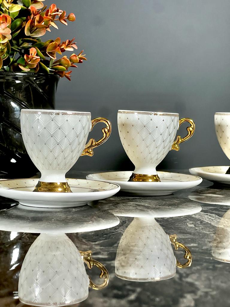 ACAR CAROLINA 6'Lı porselen kahve fincan takımı