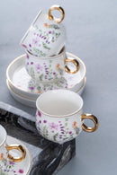 ACAR LIDYA Tasses à café en porcelaine 12 pièces 6 personnes