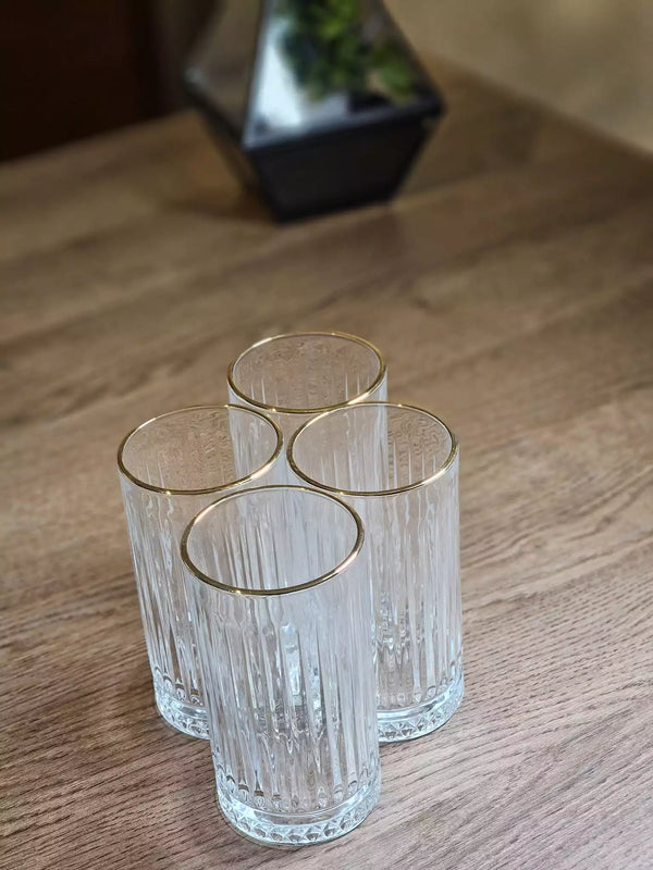 TREND HOME ROYAL GLASS Set mit 4 langen goldenen Gläsern