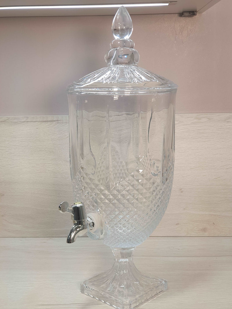Bella Home Fontaine à boisson 5L en cristal texture à carreaux - cam İçecek dispenseri