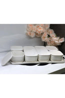 ACAR PURE WHITE Ensemble de petit-déjeuner 7 pièces en porcelaine ACAR PURE WHITE 6lı Porselen Kapaklı Kahvaltılık ACAR PURE WHITE 7 Stück Porzellan Frühstücksset