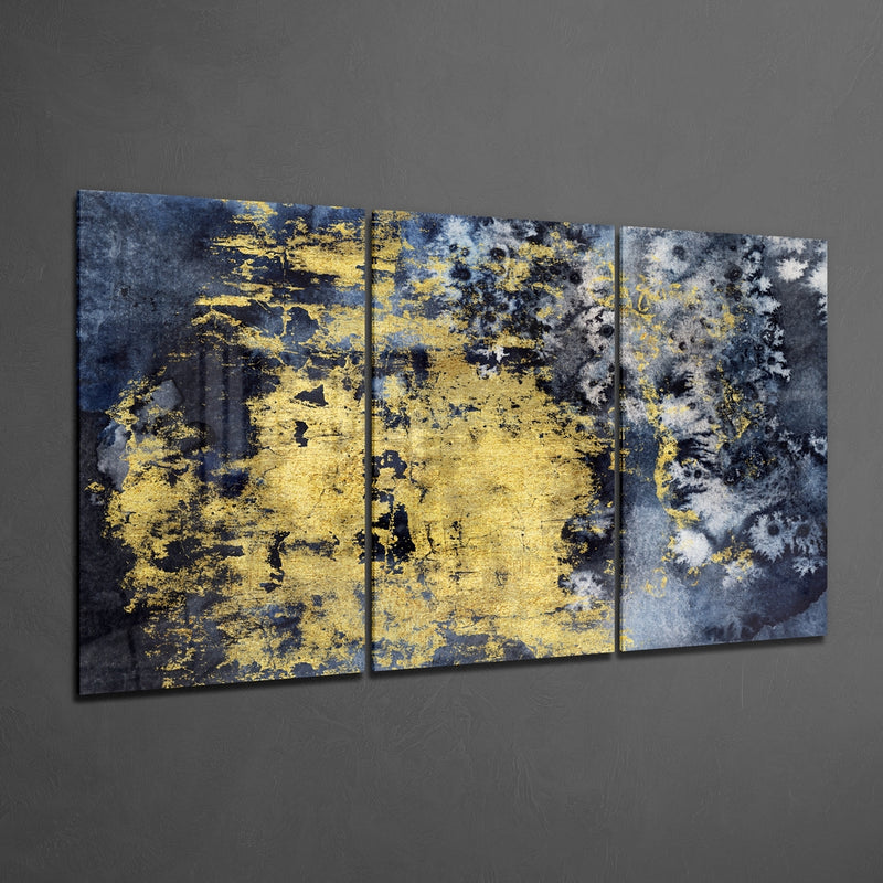 Méga Tableau en verre - Abstrait Gris & Jaune Mega Cam Tablo - Soyut Gri ve Sarı Mega Glastisch-Abstrakt Grau & Gelb