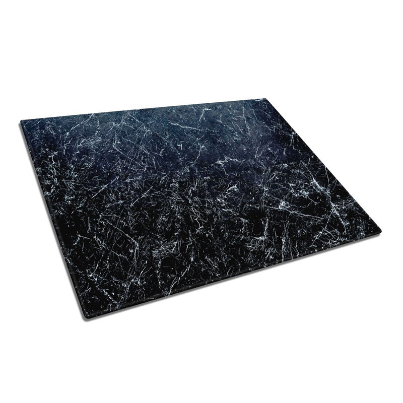 BELLART - Schwarzer Marmor - Glasschneidebrett mit UV-Druck 35x25cm