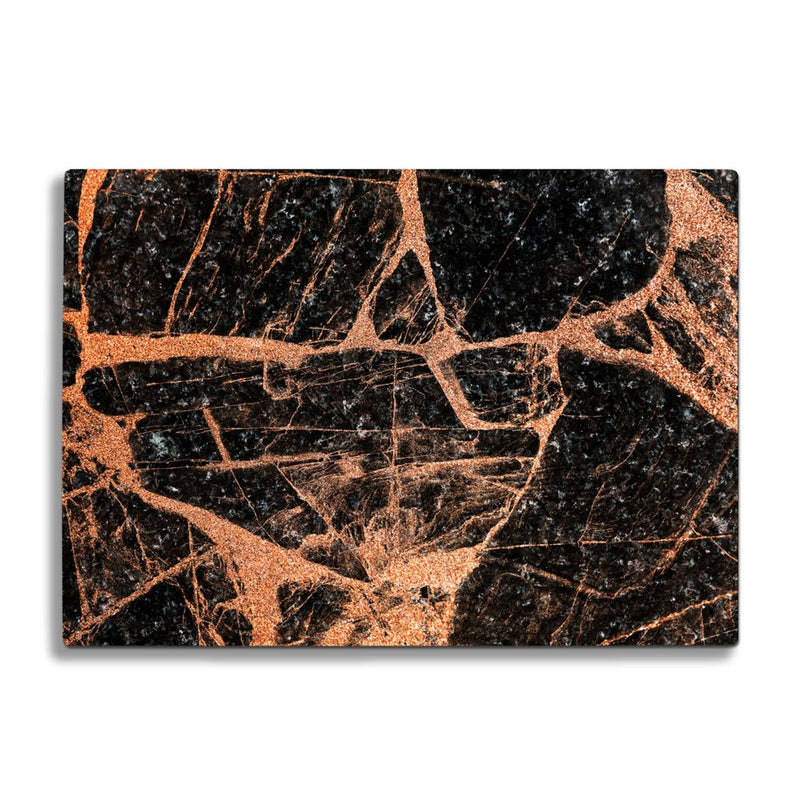 BELLART - Marbre Noir et Orange - Planche à découper en verre à impression UV 35x25 cm