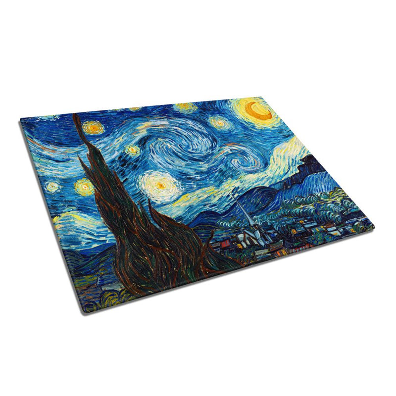BELLART - Van Gogh "Starry Night" - "La Nuit étoilée" - Glasschneidebrett mit UV-Druck 35x25cm