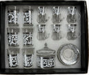TREND HOME ORIENT ARGENT Set de 12 verres avec sucrier 20 pièces