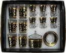 TREND HOME ORIENT GOLD Set de 12 verres avec sucrier 20 pièces
