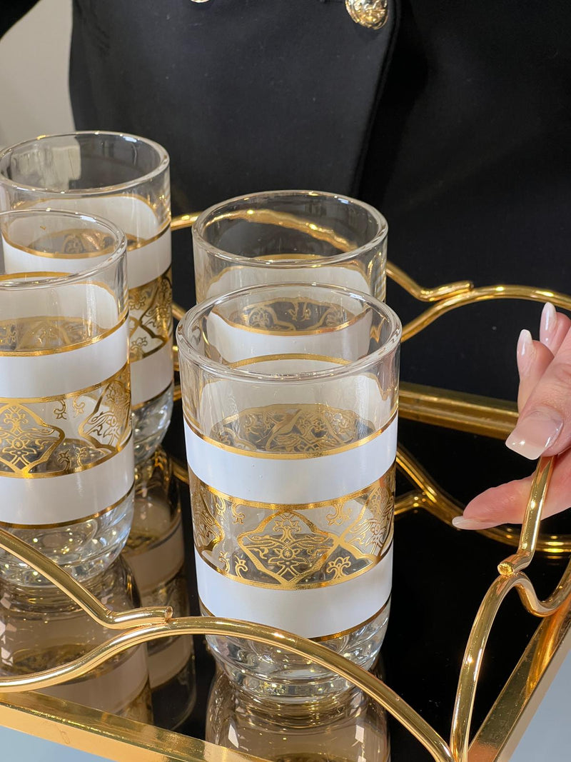 TREND HOME WHITE ORIENT Set de 12 verres gold