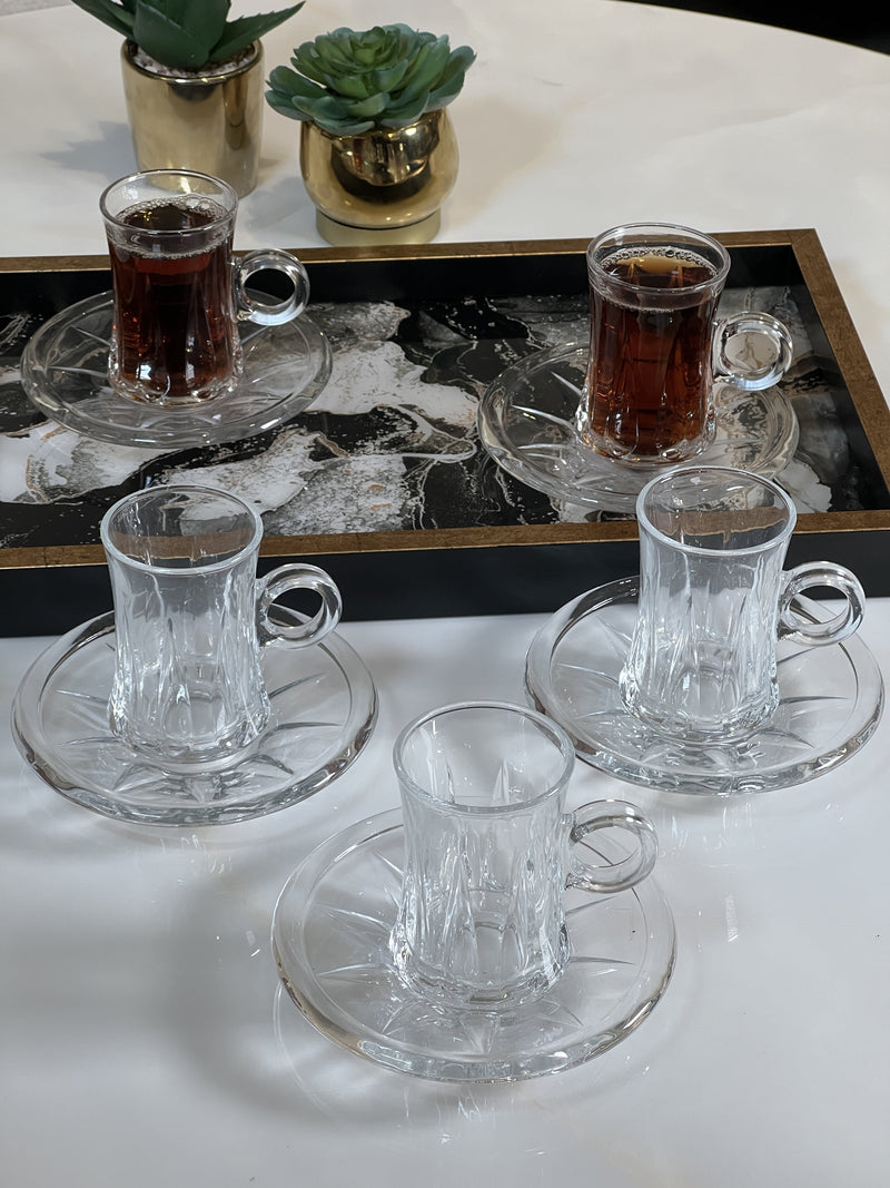 TREND HOME TEA Set de verres à thé avec anse 6 personnes 12 pièces - Bella Home