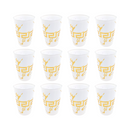 Lot de 12 verres à thé blanc avec liseré doré épais Kalın altın kenarlı 12 beyaz çay bardağı seti