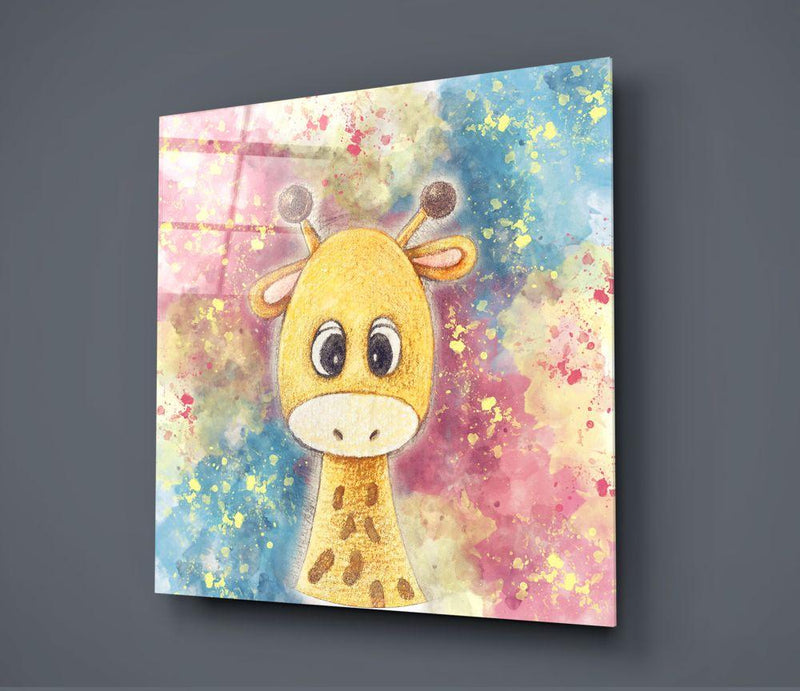 Tableau en verre - Girafe marrante et rigolote - Cam tablo - komik ve e?lenceli zürafa - Glasbild - Lustige Giraffe