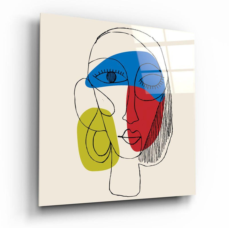 Tableau en verre - Portrait Visage Abstrait - Cam tablo - Soyut Yüz Portresi - Glasbild - Abstraktes Gesichtsportrait