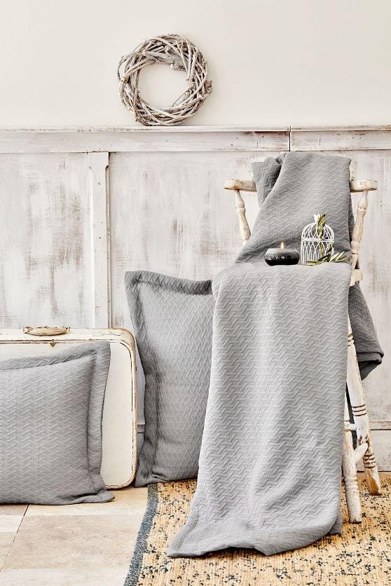  KARACA HOME CHARM BOLD Set de couvre- lit 2 personnes gris - Bella-Home: art de la table, verrerie, trousseau de mariée, décoration