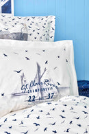 KARACA HOME VETA Set de couvre-lit 1 personne bleu - Lacivert %100 Pamuk Tek Kişilik Genç Nevresim Yatak Örtüsü Set