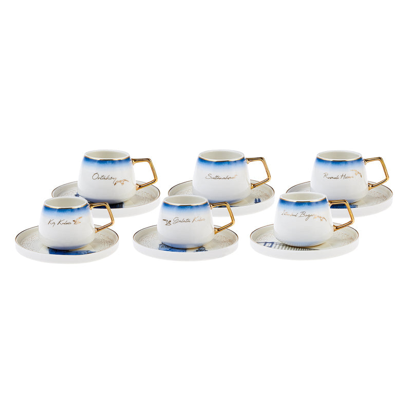 KARACA ISTANBUL Set de tasses à café 12 pièces 6 personnes