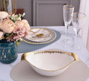 TREND HOME BOWL  Beyaz/gold  poreselen derin servis tabağı 32 cm