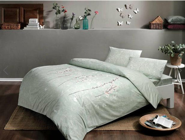 TAÇ TIANA ensemble de linge de lit renforcé 1 personne vert - Bella-Home: art de la table, verrerie, trousseau de mariée, décoration